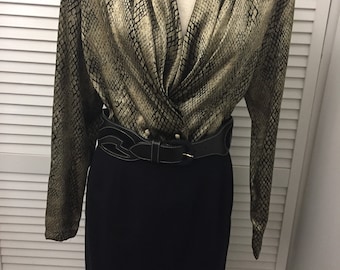 Vtg black wool straight  knee length w side pockets Lord & Taylor label 14P wardrobe staple classic black fully line sheath skirt Mint vtg
