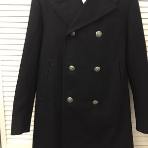 Black Wool Pea Coat Enlisted USN or 