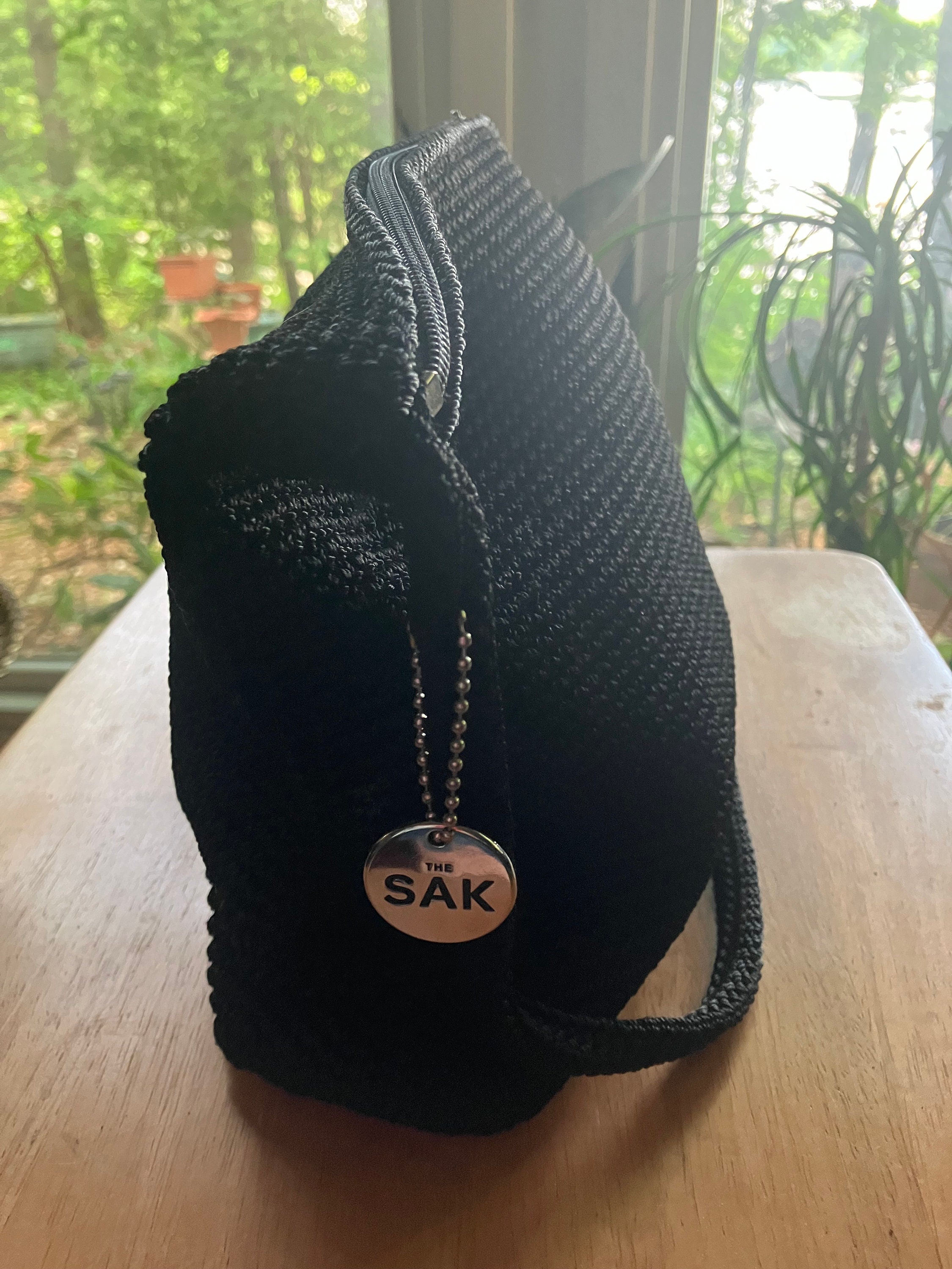 The Sak Essential Zipper Wallet in Leather, Dusty Blue