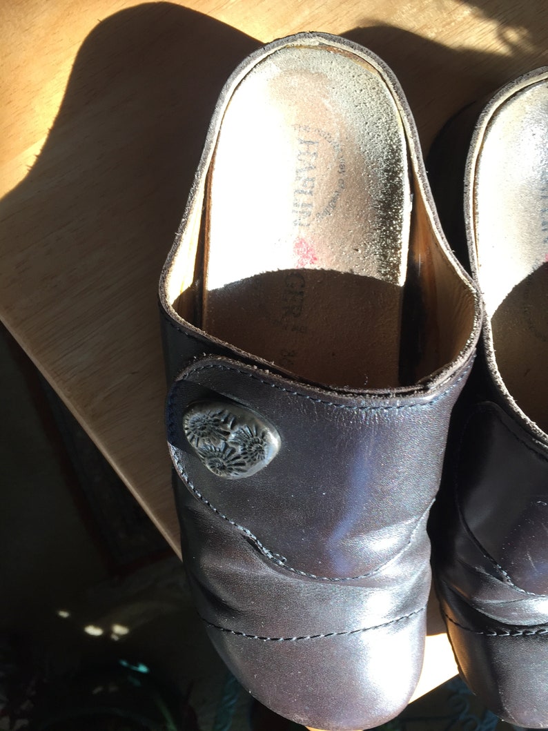 Brown German leather clogs by Haflinger of Gemany. Boho hippie Etsy