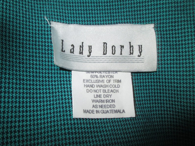 Turquoise and navy jacket and pants Lady Dorby label size 24 pants and jacket Vintage plus size 24 women professional 2 piece pant suit