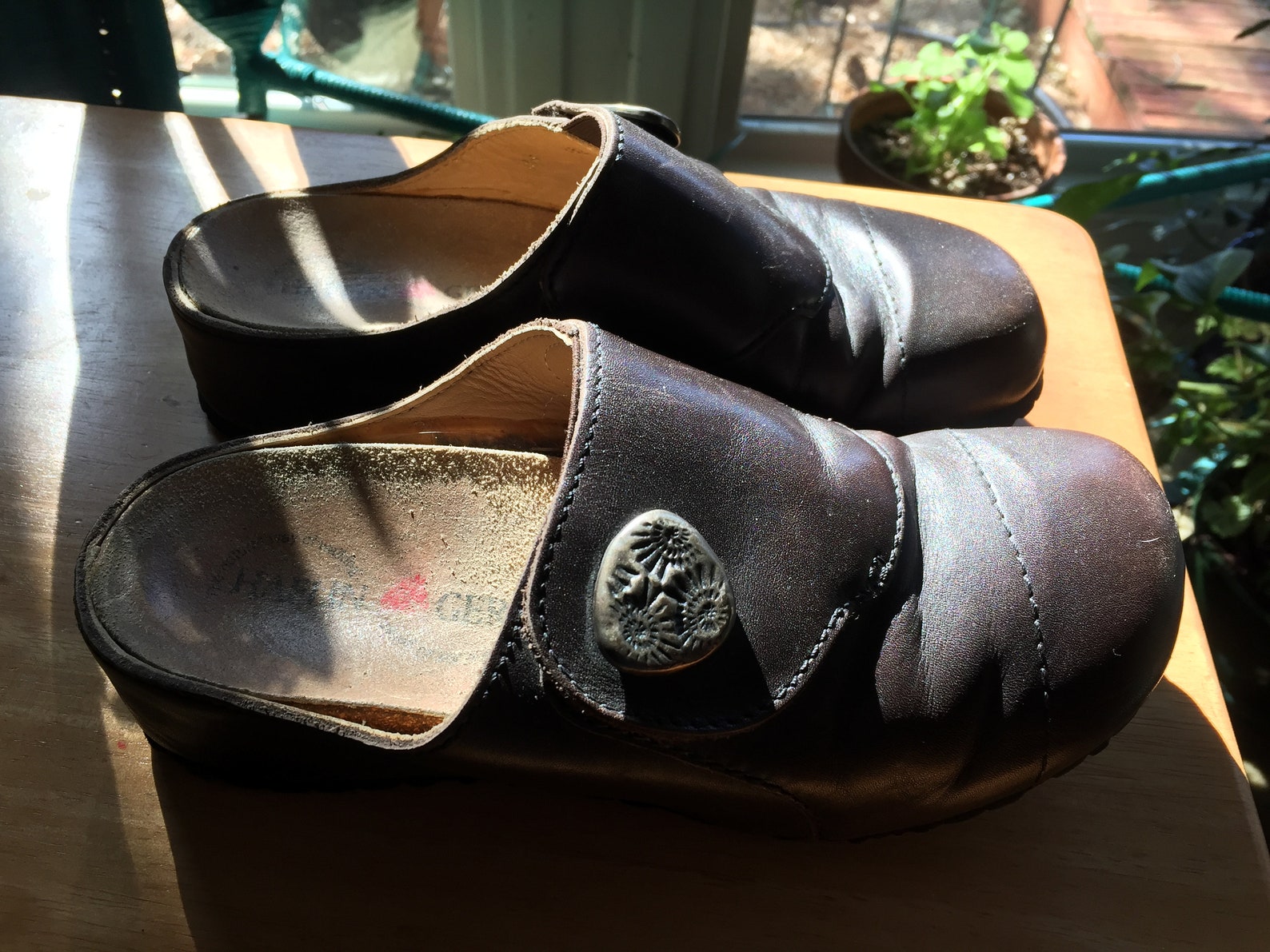 Brown German leather clogs by Haflinger of Gemany. Boho hippie Etsy