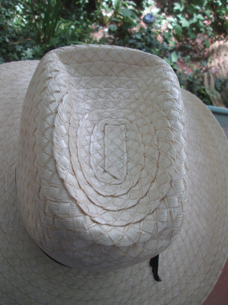 Vintage like new men/'s 10 gallon cream white straw cowboy hat by Bailey U Rollit Men/'s size 7 38 Tall men/'s straw cowboy hat Made in USA