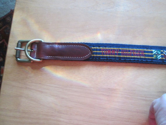 Vintage Tommy Hilfiger canvas and leather belt Ma… - image 1