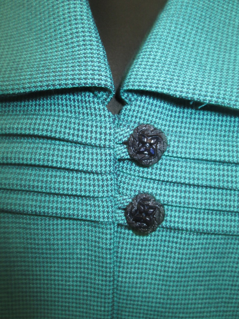 Turquoise and navy jacket and pants Lady Dorby label size 24 pants and jacket Vintage plus size 24 women professional 2 piece pant suit