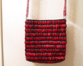 Hand rolled red paper bead purse. Made in Africa. So stunning and so unique