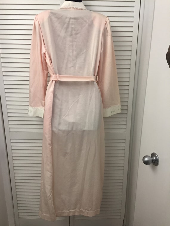 Barbizon robe self tie  long pink robe w poufy sl… - image 7