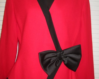 Vtg red and black wool mid century evening to boardroom boss suit. Made in USA fully lined worsted wool. IGLWU  like new ER Gerard Renlyn .