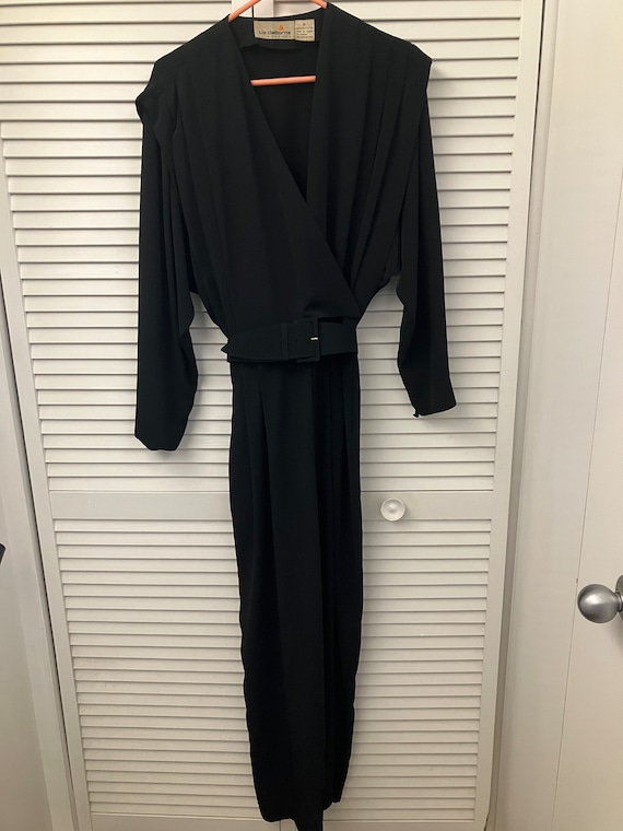 Vintage Liz Claiborne 1970's black jumpsuit Class… - image 1