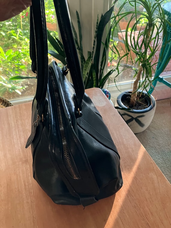Black Retro Doctor Bag Leather Handbags