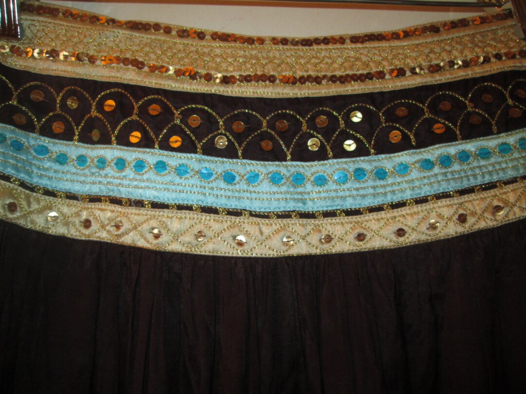 Vintage Charlotte Russe Brown Shiny Rayon Brown Skirt With