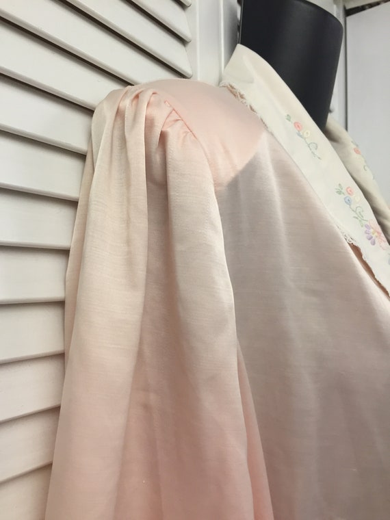 Barbizon robe self tie  long pink robe w poufy sl… - image 8
