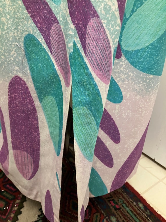 Unique Polynesian maxi skirt belt purple raw silk… - image 3