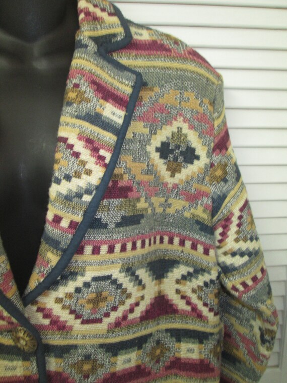 Vintage Southwest theme cotton woven jacket. Made… - image 5