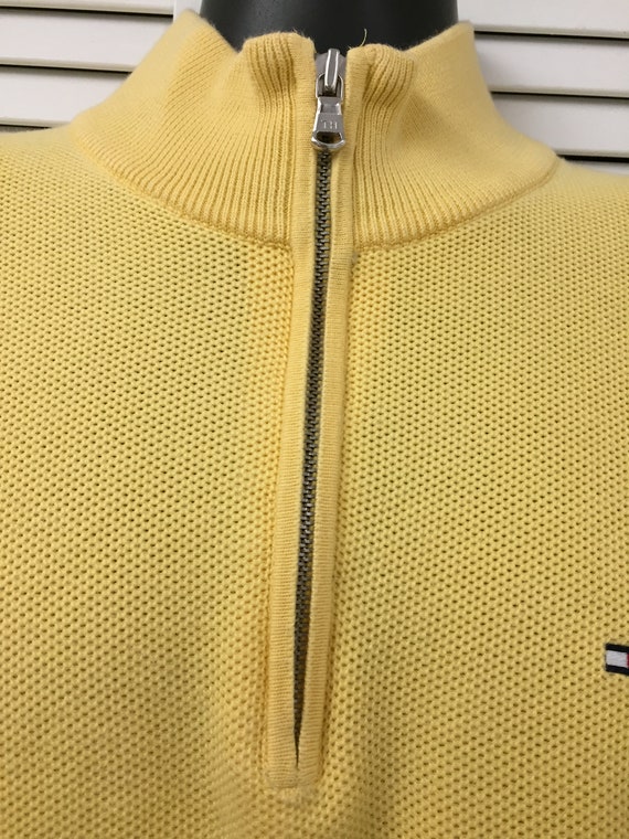 Golden yellow Tommy Hilfiger 100% cotton zip neck… - image 3