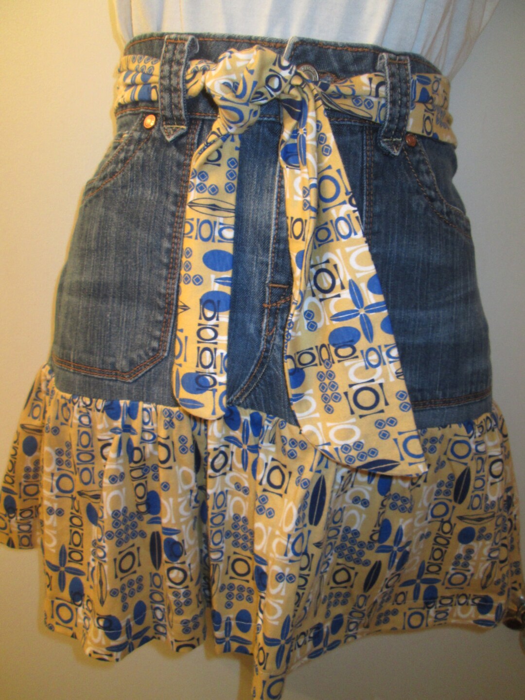 L　jean frill belt shengweiao Women's Denim Peplum Waist Cinch Belt Wide Corset