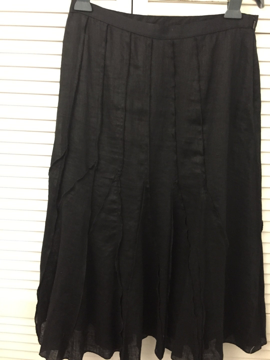 Black Linen Lined Full Skirt Bias Cute Linen Skirt Spanner - Etsy