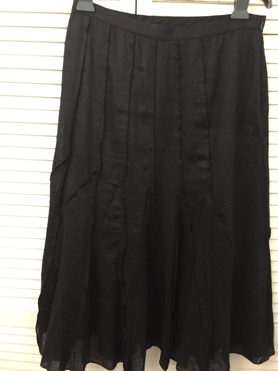 Black Linen Lined Full Skirt Bias Cute Linen Skirt Spanner | Etsy
