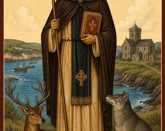 ORTHODOX ICON St. Petroc of Cornwall