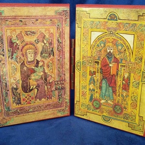 Orthodox diptych icon of Christ &Theotokos from the Book of Kells