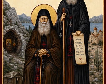 ICON  St. Joseph the Hesycast and Blessed Elder Ephraim of Arizona