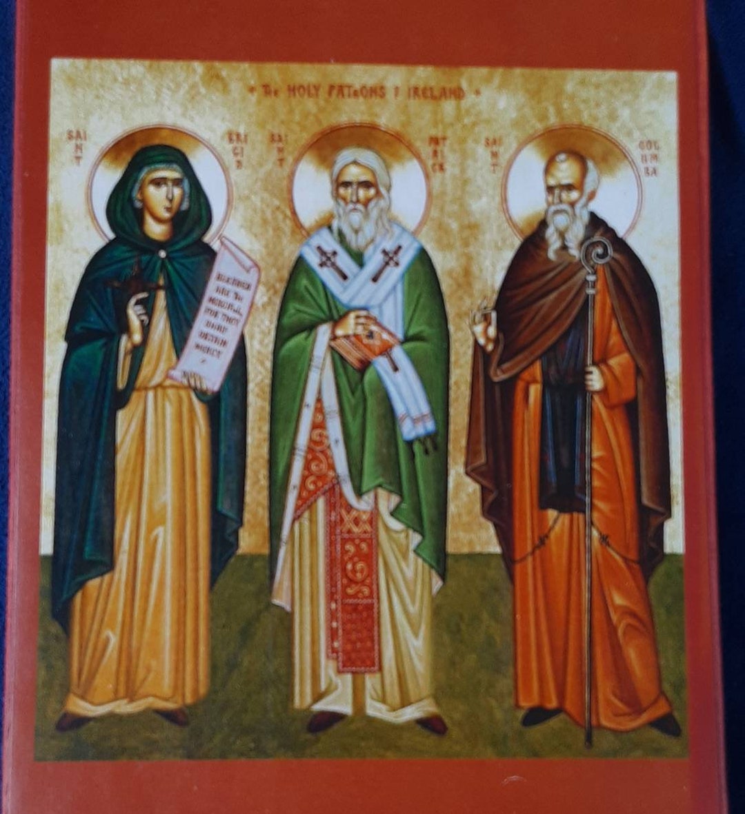 ICON St Brigid St. Patrick St. Columba - Etsy