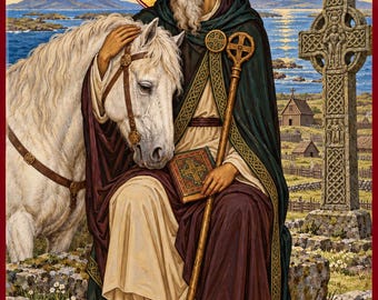 ICON of St. Columba of Iona the final parting