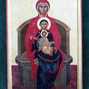 Orthodox icon of St Anna the Theotokos and Christ