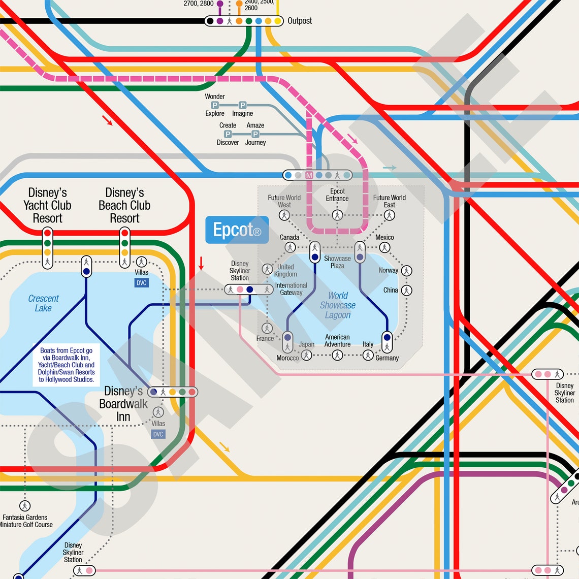 Walt Disney World Transportation Map 24 X 18 Inch On Etsy wdw-transportation-map-via-https-magicguides-disney-world