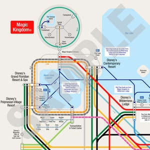 Walt Disney World Transportation Map on Premium Luster Photo Paper - Etsy