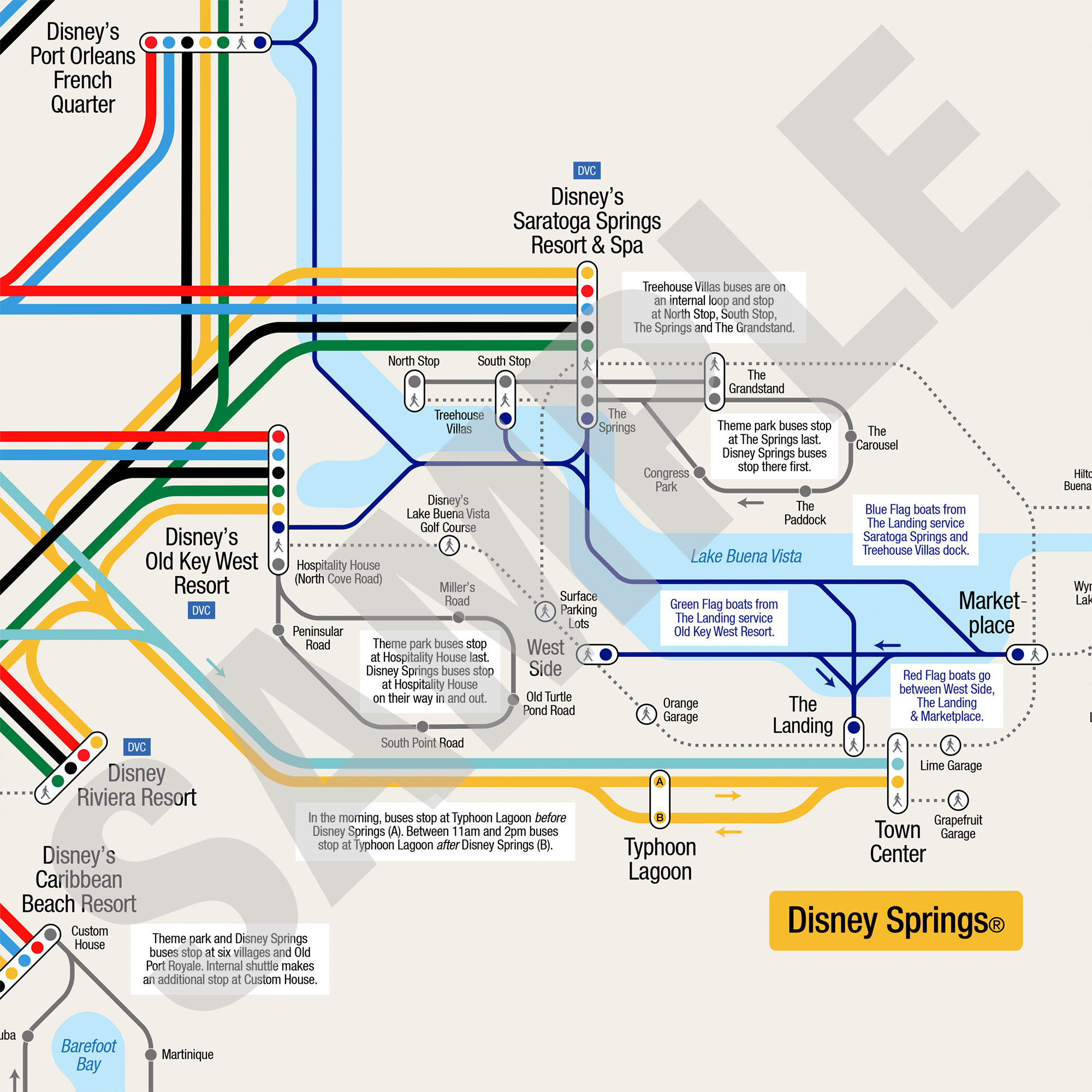 Walt Disney World Transportation Map on Premium Luster Photo Paper Etsy