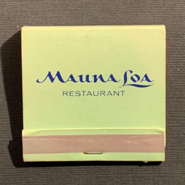 Vintage Matchbook, Mauna Loa, Tiki, Restaurant, Bar, Detroit, Michigan, Missing 3 Match Sticks, FREE SHIP In UsA