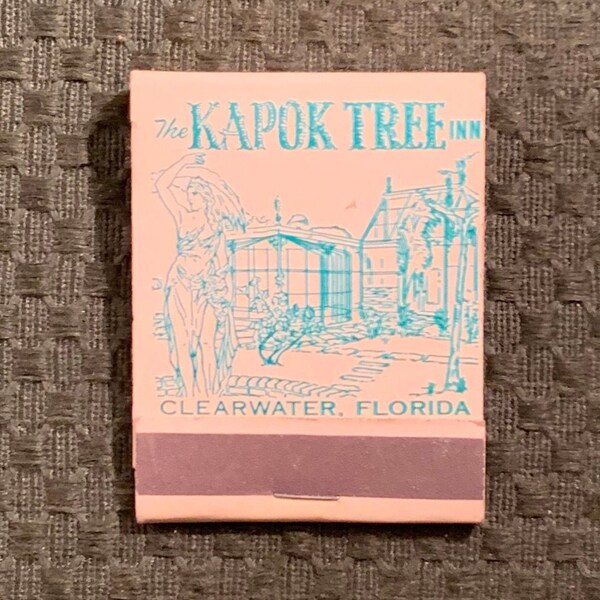 Vintage Matchbook, Kapok Tree, Inn, Restaurant, Clearwater, Florida, Front Strike, w/ 20 Match Sticks, FREE SHIP In UsA