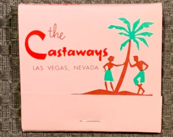 Vintage Matchbook, The Castaways, Polynesian Resort, Casino, Hotel, Las Vegas, Tiki, W/ 30 Match Sticks, FREE SHIP In UsA