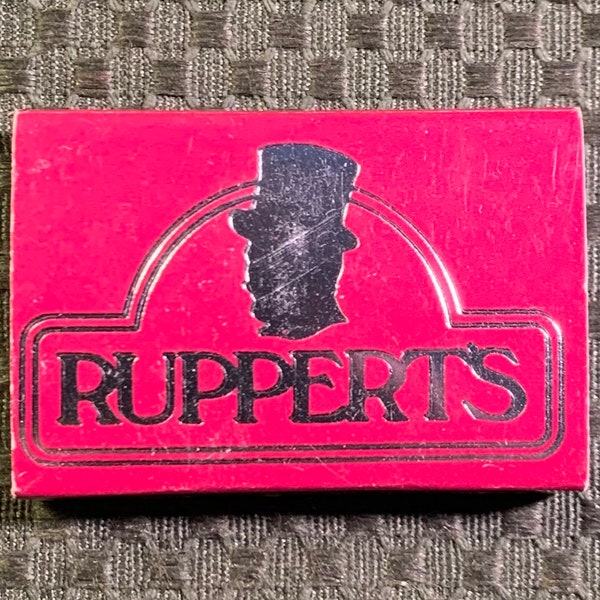 Vintage Matchbook, NYC, Ruperts, Sidewalk Cafe, Restaurant, New York City, Matchbox, W/ Wood Match Sticks, FREE SHIP In UsA