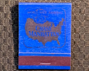 Vintage Matchbook, Chase Manhattan Bank, NYC, Front Strike, W/ 20 Match Sticks, FREE SHIP In UsA