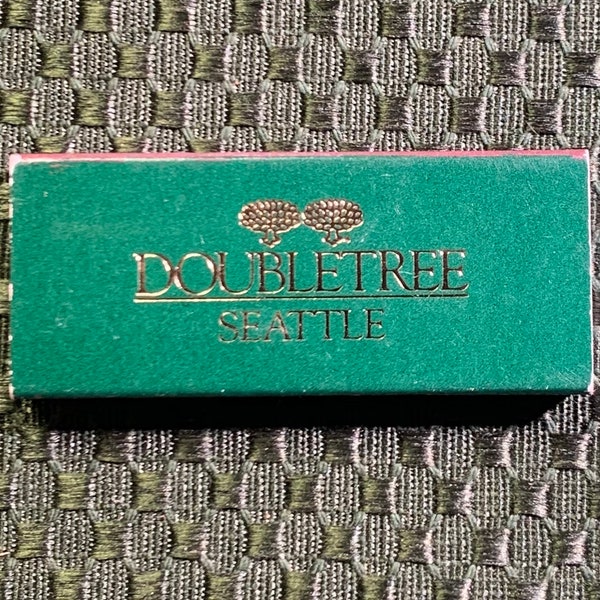 Vintage Matchbook, Seattle, Doubletree Hotel, Infinity Restaurant, Matchbox, W/ Wooden Match Sticks, FREE SHIP In UsA