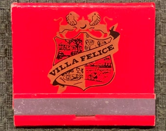 Vintage Matchbook, Villa Felice, Restaurant, Los Gatos, California, Front Strike, W/ 30 Match Sticks, FREE SHIP In UsA