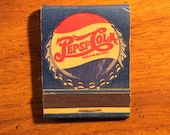 Vintage Matchbook, Pepsi, Cola, Double Dot, 1940s, Front Strike, W 20 Match Sticks, FREE SHIP In USA