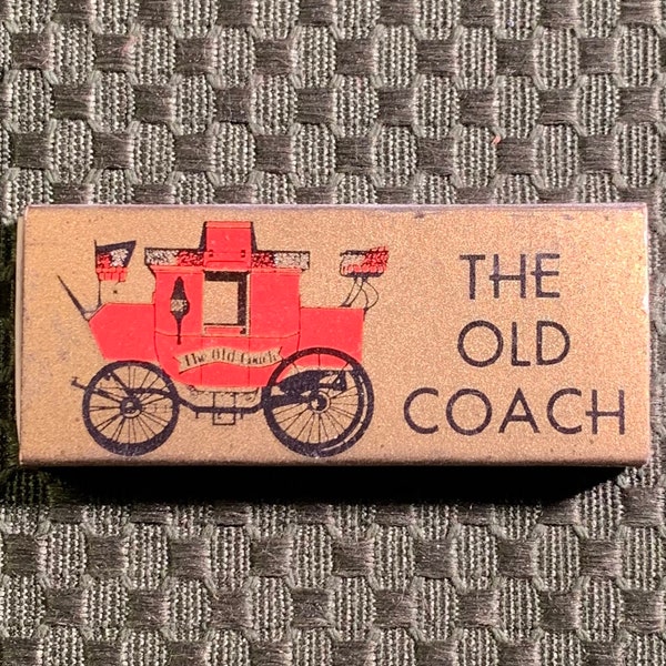 Vintage Matchbook, NYC, The Old Coach, Restaurant, New York City, Matchbox, W/ Wood Matches, FREE SHIP In UsA