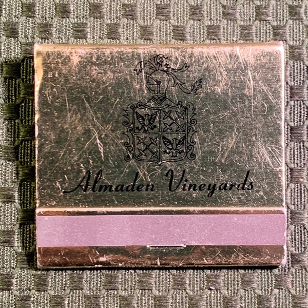 Vintage Matchbook, Almaden Vinyards, 1852 Club, California Winery, Front Strike, W/ 30 Match Sticks, FREE SHIP In UsA