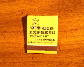 Vintage Matchbook, Old Express, Restaurant, Lounge, Sharon, PA, Freight House, Front Strike, W/ 20 Match Sticks, FREE SHIP In UsA