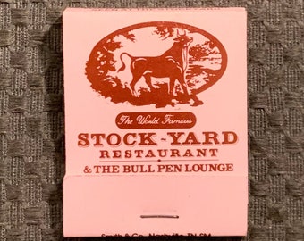 Vintage Matchbook, Stock - Yard, Restaurant, Bull Pen Lounge, Nashville, Tennessee, W/ 20 Match Sticks, FREE SHIP In UsA
