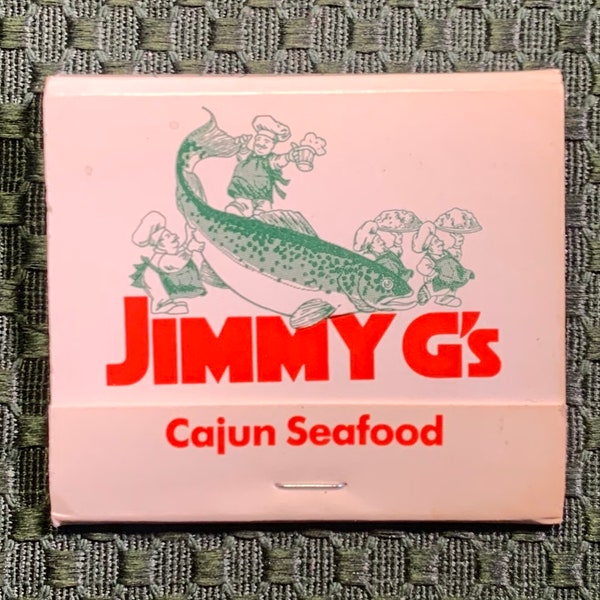 Vintage Matchbook, Jimmy Gs, Cajun Seafood, Restaurant, Houston, Texas, 30 Strike, W/ All Match Sticks, FREE SHIP In UsA