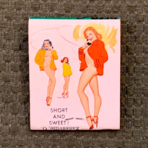 Vintage Matchbook, ILO Bar, Girlie Matchbook, Dunn Center, North Dakota, ND, Front Strike, W/ 20 Match Sticks, FREE SHiP In UsA