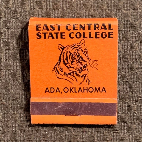 Vintage Matchbook, East Central State College, Ada, Oklahoma, Front Strike, W/ 20 Match Sticks, FREE SHIP In UsA