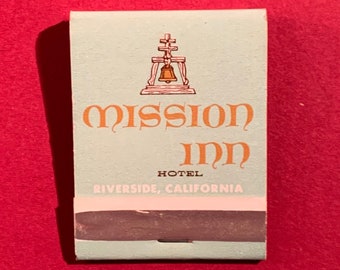 Vintage Matchbook, Mission Inn, Hotel, Riverside, California, Front Strike, Missing 1 Match Stick, FREE SHIP In UsA