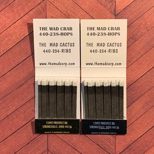 Vintage Matchbooks, Mad Cactus, Restaurant, Brewery, Strongsville, Ohio, Lot Of 2, W/ All Match Sticks, FREE SHIP In UsA image 3