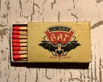 Vintage Matchbook, Le Bar Bat, NYC, Nite Club, Matchbox, W/ All Wooden Match Sticks, FREE SHIP In UsA