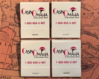 Vintage Matchbooks, CasinOmaha, Onawa, Iowa, Casino, Lot Of 4, W/ All Match Sticks, FREE SHIP In UsA